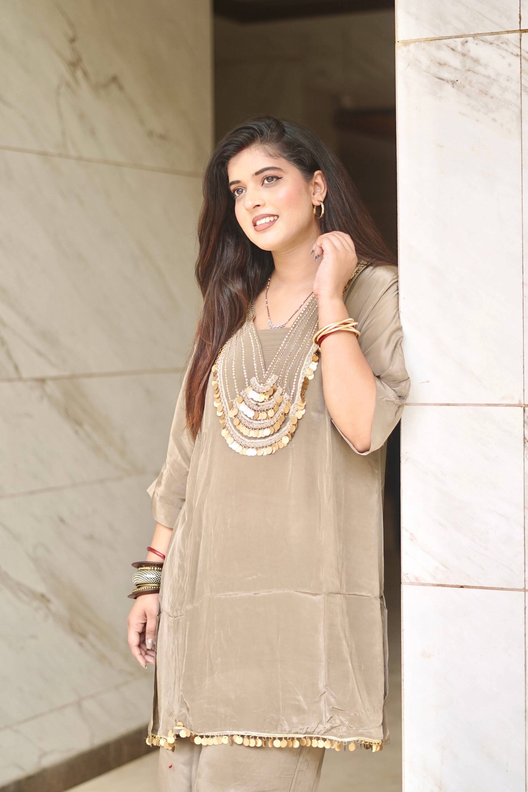 Luxe Satin Co-ord Set by Sarwadhya Couture - Image 3
