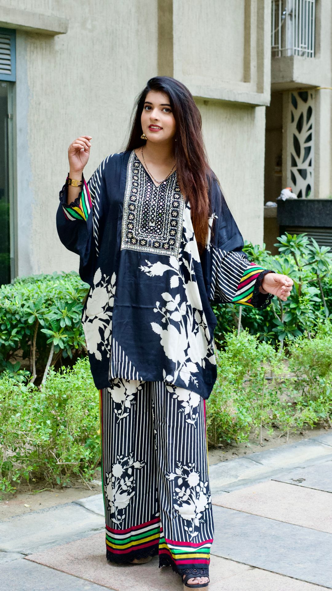 Black Floral Co-ord Set