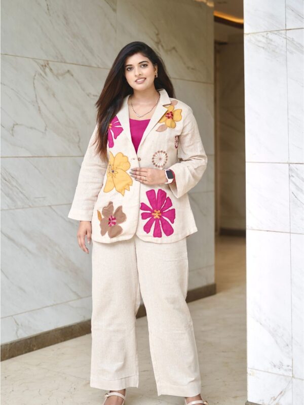 Floral Handcrafted 3 Piece Jute Co-ord Set