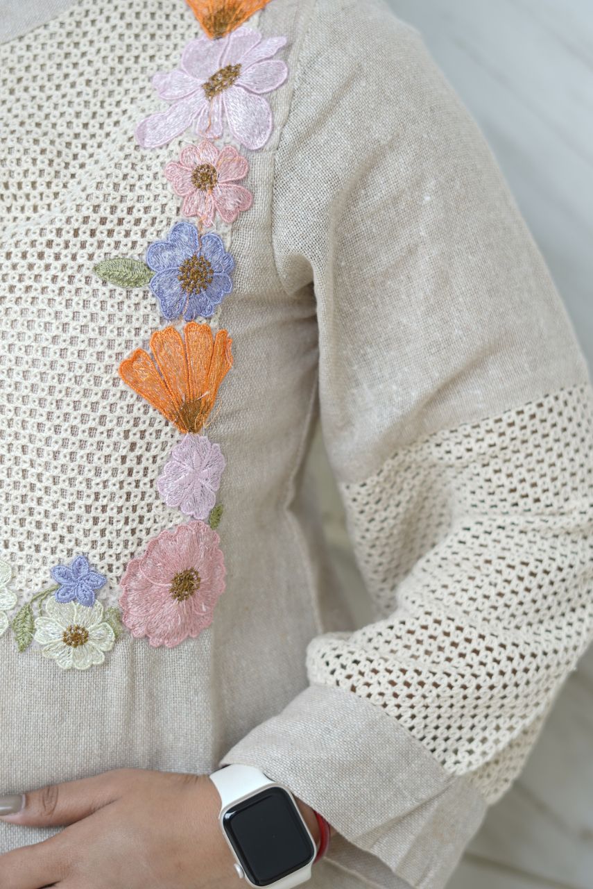 Handcrafted Floral Jute Co-ord Set - Image 6